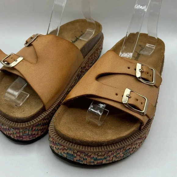 Free People Caravelle Cork Footbed Leather Platform Sandal Boho Size 9.5 - Picture 7 of 11